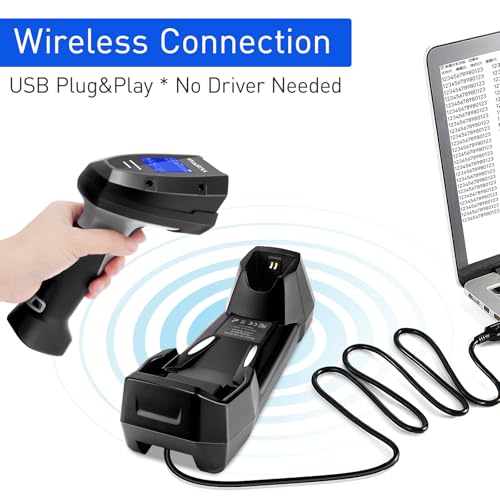 Barcode Scanner, OEWSCAN Wireless Bar Code Scanners Handheld 1D&2D&PDF417 Inventory Scanner Data Terminal Inventory Device QR Code Reader with 2 Inch TFT Screen - color: NS-760WT