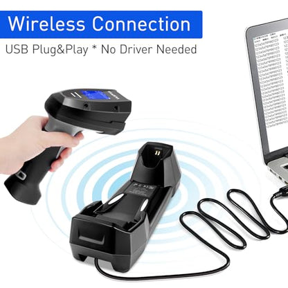 Barcode Scanner, OEWSCAN Wireless Bar Code Scanners Handheld 1D&2D&PDF417 Inventory Scanner Data Terminal Inventory Device QR Code Reader with 2 Inch TFT Screen - color: NS-760WT