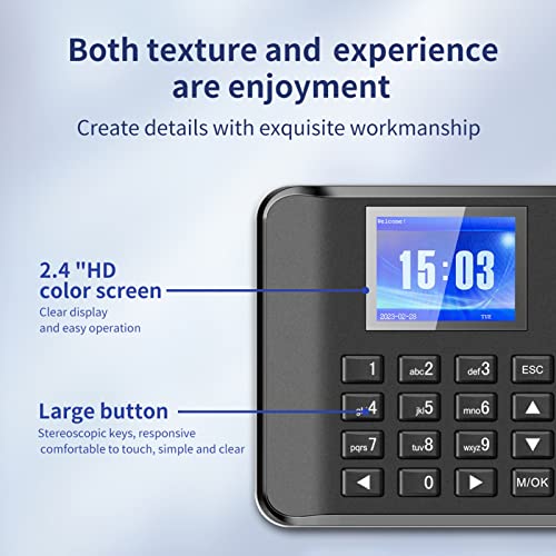 Dioche Biometric Time Recorder, Intelligent Biometric Fingerprint Password Attendance Time Clock Employee Checking in Recorder (03)