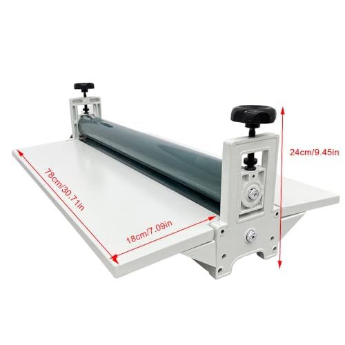 INTBUYING Laminating Machine with Crank Manual Cold Roll Laminator Machine Max 29.5 in Film 0.4In Thickness Foldable for Commercial Personal Office