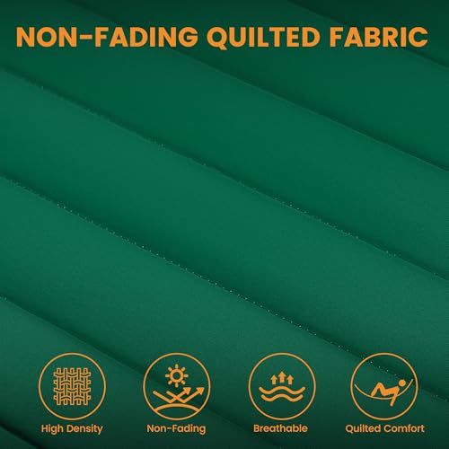 Lazy Daze Double Quilted Hammock with Pillow for Outside, Fit 13-15Ft Stand - color: Dark Green