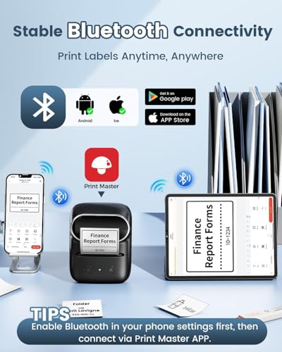 Phomemo M108 Label Maker with 2 Rolls Label Tape