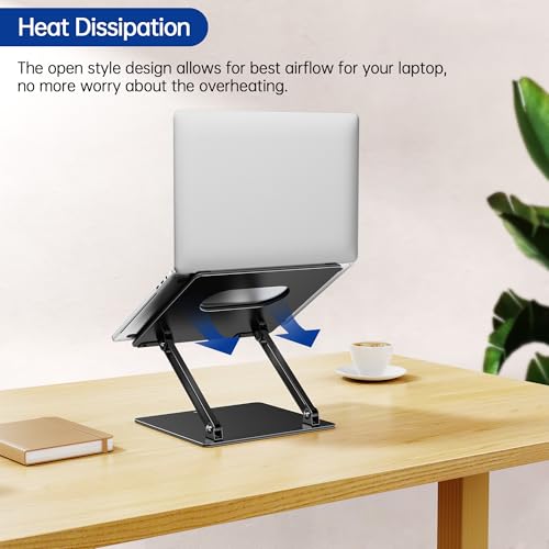 BESIGN LS10 Laptop Stand for Desk, Ergonomic Adjustable Notebook Tablet Stand, Foldable Laptop Riser, Portable Desktop Book Stands, Computer Holder Compatible with 10-14" Laptops, Black - color: A-Classic Black