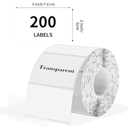 3x2 Inch Transparent Thermal Labels Stickers, Self-Adhesive Clear Waterproof Stickers for Logo Design, Direct Thermal Labels- 200 Sheets - color: Transparent, size: 2*3 inch