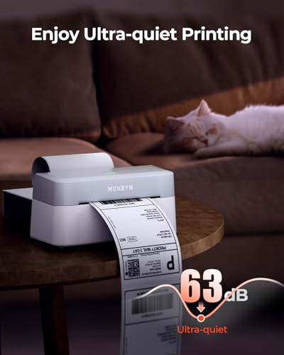 MUNBYN Bluetooth Thermal Label Printer, Wireless 4x6 Shipping Label Printer | Work for Small Business, Compatible with Android, iPhone, Windows, Mac, Chromebook, Print Width 1.57"-4.25" - color: Grey