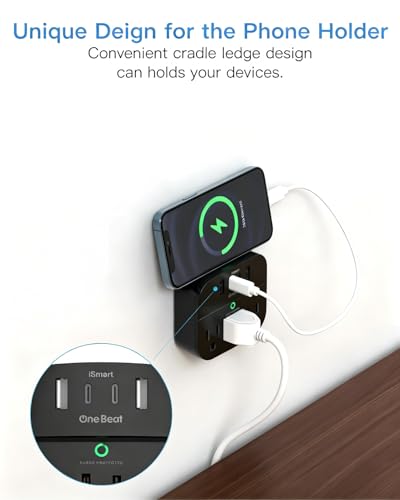 Multi Plug Outlet Splitter with USB,Surge Protector Outlet 2 Pack,Black - color: Black, size: 2c2a, 2 Pack