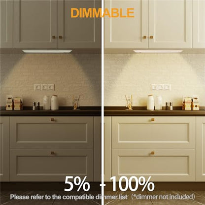 Ansen 2Packs of Under Cabinet Lighting Hardwired, 18in 15W 998LM Dimmable Led Light for Kitchen/Closet, CRI 92+, R9 90+, 5 Color Temperature, 2700K-5000K(Warm White, Cool White, Daylight) - size: 18 inch