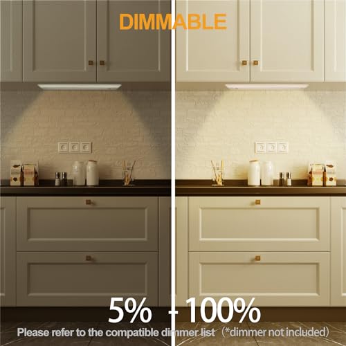 Ansen 2Packs of Under Cabinet Lighting Hardwired, 30in 20W 1150LM Dimmable Led Light for Kitchen/Closet, CRI 92+, R9 90+, 5 Color Temperature, 2700K-5000K(Warm White, Cool White, Daylight) - size: 30 inch