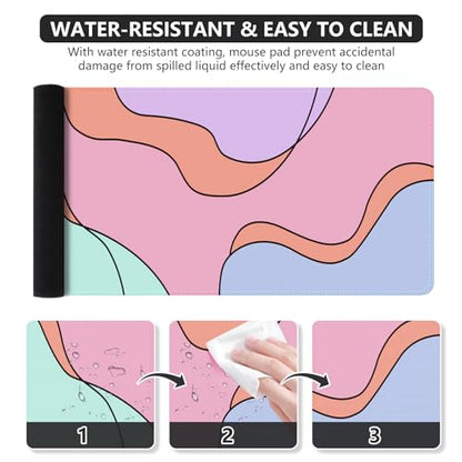 iCasso Desk Mat,XXL Large Mouse Pad for Desk,Colour Topographic - color: Colour Topographic