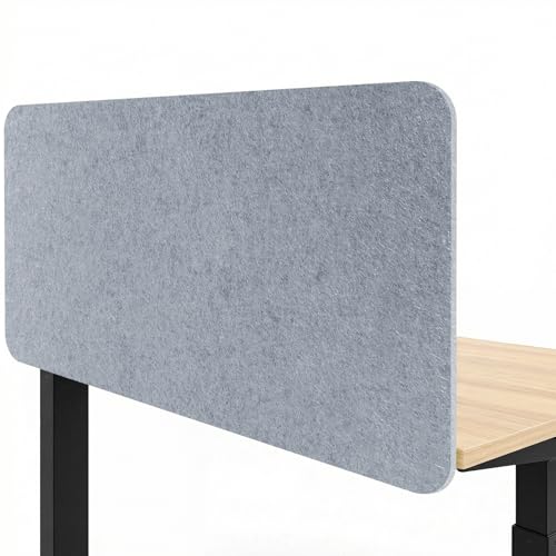 Felt Desk Divider, Clamp-On Privacy Panel, 24 x 48 Inch, Light Gray - color: Light Gray, size: 24×48 in