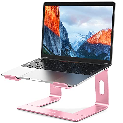 BESIGN LS03 Aluminum Laptop Stand, Ergonomic Detachable Computer Stand, Notebook Riser, Laptop Mount Compatible with Air, Pro, Dell, HP, Lenovo More 10-15.6" Laptops, Pink - color: E-Pink