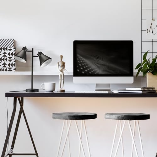 Globe Electric 18" 2-Light Desk Lamp, Industrial Design, Pivoting Heads, Matte Black Finish, Dual On/Off Switches, E26 Base, 52999 - color: Matte Black, Industrial