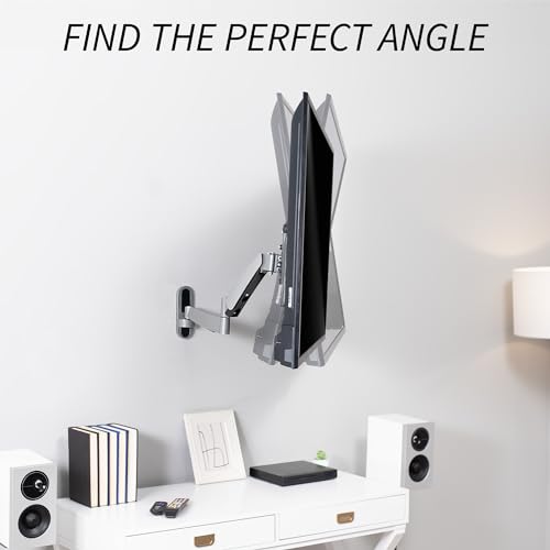 VIVO Counterbalance 26 to 55 inch TV Wall Mount, Height Adjustable Fully Articulating Pneumatic Spring Arm, Max 400x400mm VESA, Silver, MOUNT-VW04G - size: 26-55" screens, style: Wall Mount