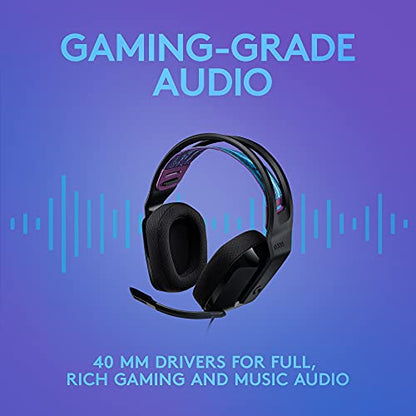 Logitech G335 Wired Gaming Headset (with Flip to Mute Microphone) - Black - color: Black, style: Wired