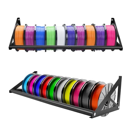 2 Tier Wall Mount Filament Storage Rack Holds 20 Rolls 1KG 3D Printer Spool | Holds 18+ Spools, 50LBS Load/Shelf, 22mm Heavy Pipe, Fits Small Print Farms, Assembles in 15 Mins, Versatile Storage Use - color: Small