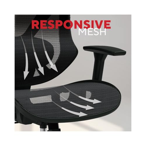 Staples Dexley Ergonomic Mesh Swivel Task Chair, Black