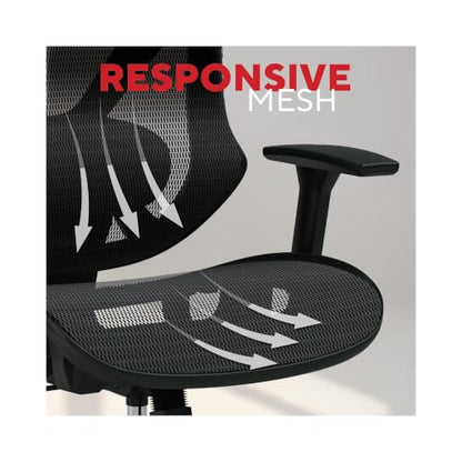 Staples Dexley Ergonomic Mesh Swivel Task Chair, Black