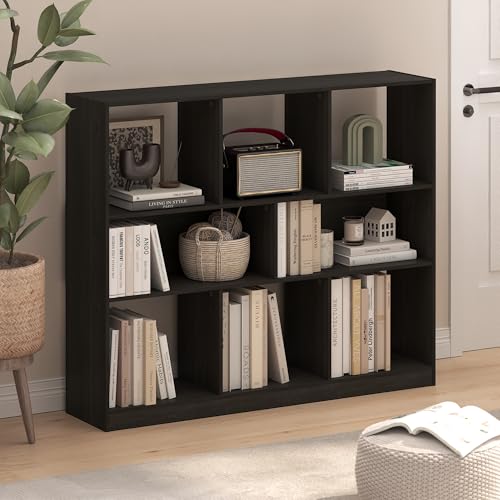 Furinno DALY Book Shelf, 8-Cube Bookshelf, Horizontal Cube Storage Organizer Bookcase, 10.9 x 47.2 x 39.4, for Living Room, Bedroom, Home Office, Espresso - color: Espresso, size: Standard, 8-Cube