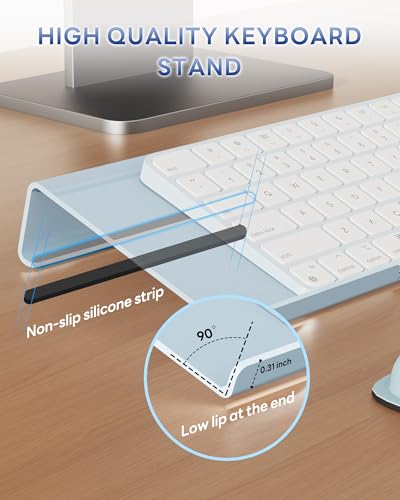 Laborio Computer Keyboard Wrist Rest, Keyboard Riser Stand for Desktop - color: Blue