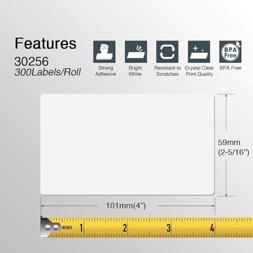 BETCKEY Replace for DYMO 30256 (2-5/16" x 4") Large Shipping Label[6 Roll] - color: 06-rolls(1800 Labels)