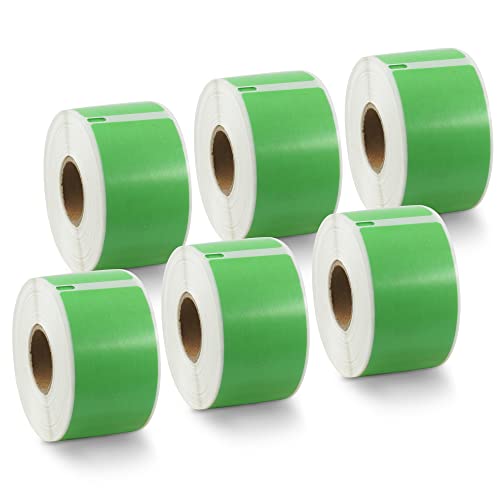 BETCKEY - Replace for DYMO 30321 (1-2/5" x 3-1/2") Labels, [6 Roll/Green] - color: Green, size: 30321 [1-4/10" x 3-1/2"]