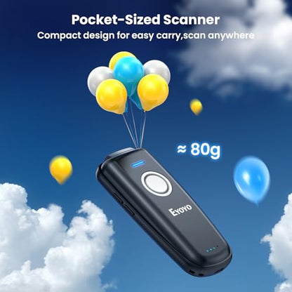 Eyoyo Mini Barcode Scanner Wireless: Portable 3-in-1 Bluetooth Bar Code Scanner with Battery Level Indicator, USB CCD Image Reader for Small Business Compatible with iPhone iPad Android POS Computer - color: Gray
