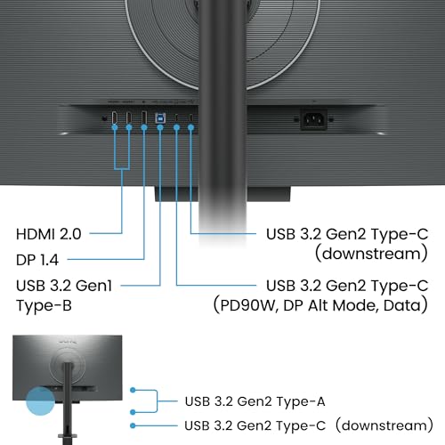 BenQ RD320UA 32” 4K 3840x2160 Programming Monitor with 2000:1 Contrast Ratio, Nano Matte Panel, MoonHalo, 90W USB-C, Coding Modes, Night Hours Protection, Ergonomic Stand, and Eye-Care Technology | Nano Matte Panel, Eye-Care, Coding Modes, MoonHalo Backli