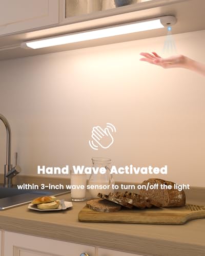 MYPLUS 16" Hand Wave Under Cabinet Lights with 5 Color Temperature - size: 16"-1 Pack