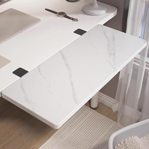Wood Foldable Desk Extender Tray,Large Size Clamp-on Keyboard Tray,Table Mount Shelf Armrest Support for Home Office Dorm Floating Table(75x24cm(30x9inch), Gray) - color: Gray, size: 75x24cm(30x9inch)