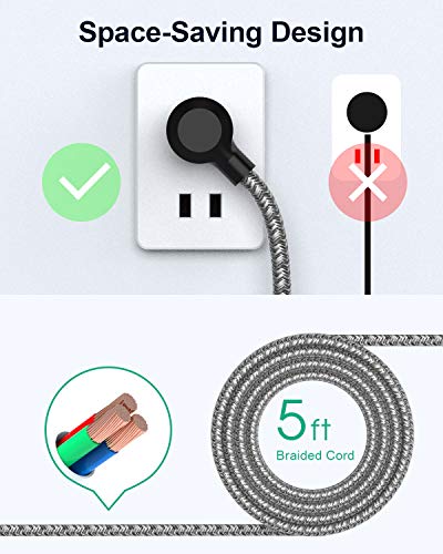 2 Pack Surge Protector Power Strip with 6 Outlets 4 USB Ports - size: 5 FT, style: Braided Cord