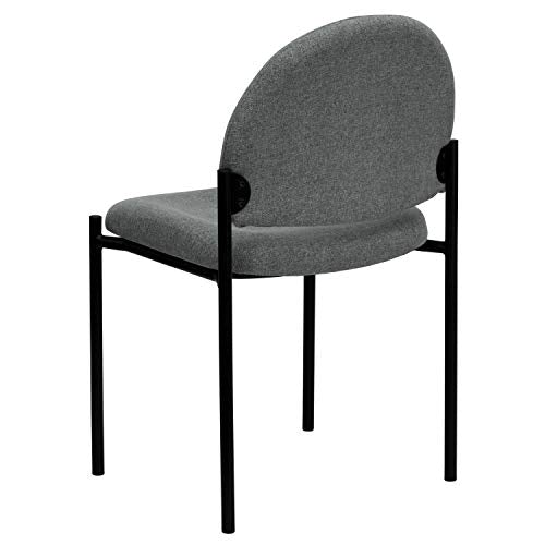 EMMA + OLIVER Gray Fabric Stackable Steel Side Reception Chair - color: Gray Fabric