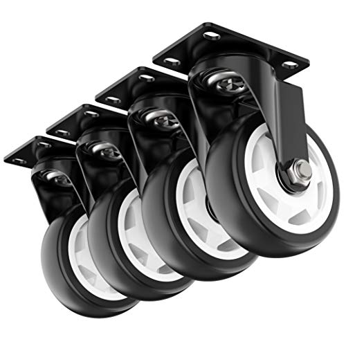 4 Inch Heavy Duty Swivel Caster Wheels, No Brake, 4 Pack - style: 4" no brakes 4pcs-1200lbs