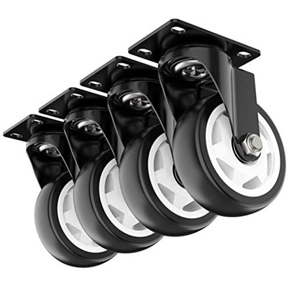 4 Inch Heavy Duty Swivel Caster Wheels, No Brake, 4 Pack - style: 4" no brakes 4pcs-1200lbs
