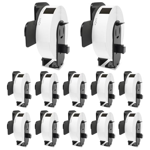 12-Pack Compatible with Brother DK-1203 300 Removable File Folder Labels - size: 0.66" X 3.4”