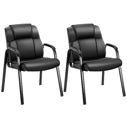 OLIXIS Office Waiting Room Chairs Set of 2, Stationary Side Guest Chair - color: Inky