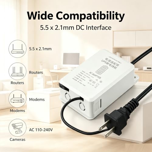 12V for Mini UPS for Battery Backup for Security Camera Routers Modem