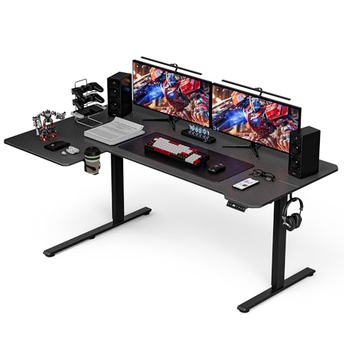 Acrolix L Shaped Electric Standing Desk, 71x43.5 Inch Reversible, Black Carbon - color: Black Carbon, size: 71