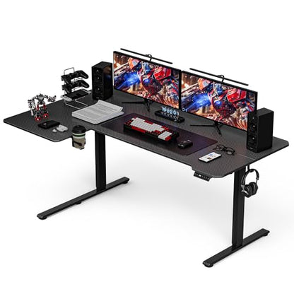 Acrolix L Shaped Electric Standing Desk, 71x43.5 Inch Reversible, Black Carbon - color: Black Carbon, size: 71