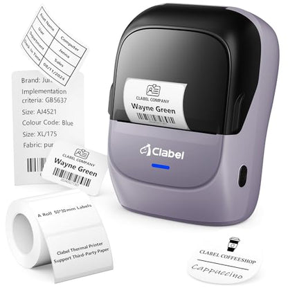 CLABEL Label Maker Machine with Tape: 221B Inkless Label Printer Handheld Barcode Printer Compatible with Phone & PC for Retail School Office Clothing