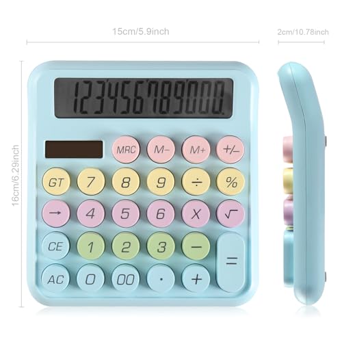 Large Computer Electronic Calculator Counter Solar & Battery Power 12 Digit Display Multi-Functional Big Button for Business Office School Calculating (HY-2208) - color: HY-2208