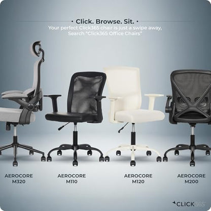 Click365 Ergonomic Office Chair with Lumbar Support, Mid-Back Mesh Chair - color: M110/Black