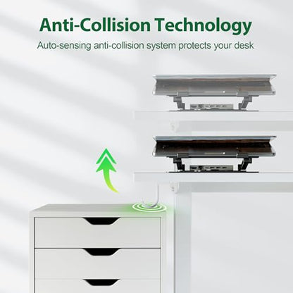Agilestic Electric Height Adjustable Standing Desk, 63 Inch, White | Smooth Height Adjustment, Memory Presets, Hooks, Stable Steel Frame,154 lbs Capacity, Easy Assembly, Splice Board - color: White, size: 63 x 24 Inch