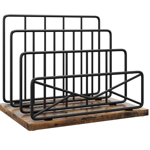 Desktop Mail Sorters Desk Mail Organizer-with 2 or 3 Slot Matte Black Metal Desktop Mail Sorter Metal Storage File Holder Letter Sorter Organizer for Home or Office Desktop (3 Slot)