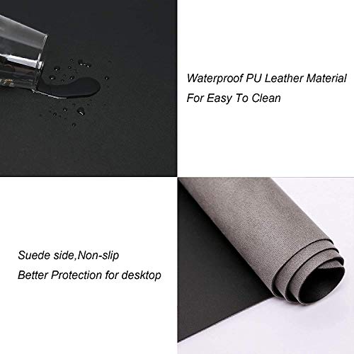 Desk Pad Office Writing Mat Pad with Edge Protection Waterproof PU Leather - color: Red, size: 15.8" x 23.6"
