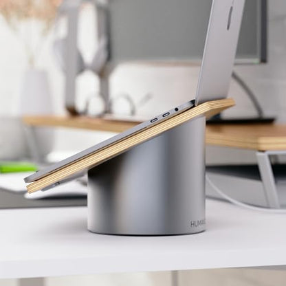 HumanCentric Laptop Riser for Desk, Black Walnut Wood Top & Space Gray Base - color: Black Walnut
