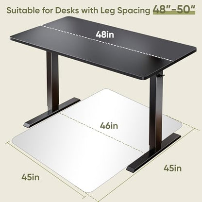 Office Chair Mat for Carpet & Hardwood, Upgraded 45" x 45" Tempered Glass Chair Mat for Office Home, with 4 Anti-Slip Pads - size: 45"x45"