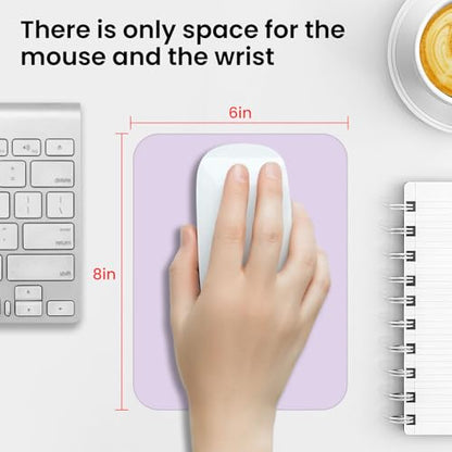 Small Mouse Pad 6 x 8 Inch, Horizontal and Vertical Flexible use. Great for Traveling, Wireless laptops, Keyboard Trays, Offices, etc. (Purple) - color: purple
