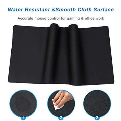 Extra Large Gaming Mouse Pads/Extended Protective Office Desk Mouse Mat Non-Slip Professional Precision Tracking Surface (31.5" x 11.8") for PC Computer Laptop (80x30Black001) - color: 80x30black001