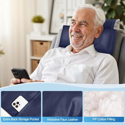 Recliner Pillow, Adjustable Neck & Head Support Pillow - color: Navy