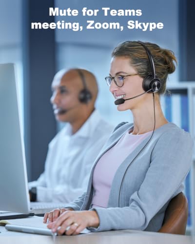 USB Headset with Microphone for PC Laptop Office Phone Meeting Zoom Skype